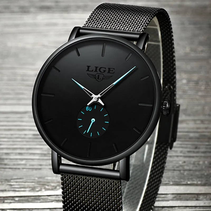 LIGE 2019 New Fashion Sports Mens Watches Top Brand Luxury Waterproof Simple Ultra-Thin Watch Men Quartz Clock Relogio Masculino