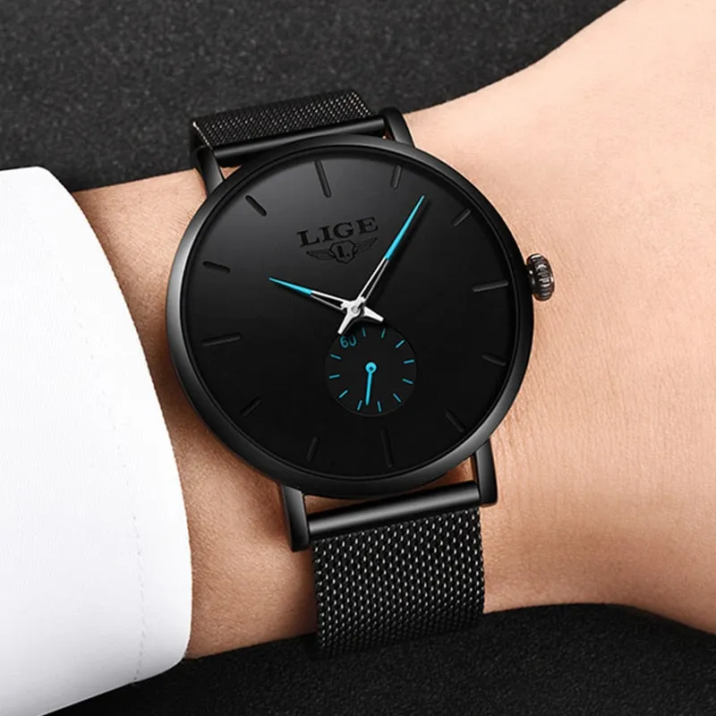 LIGE 2019 New Fashion Sports Mens Watches Top Brand Luxury Waterproof Simple Ultra-Thin Watch Men Quartz Clock Relogio Masculino