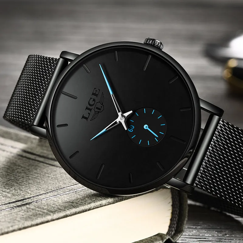 LIGE 2019 New Fashion Sports Mens Watches Top Brand Luxury Waterproof Simple Ultra-Thin Watch Men Quartz Clock Relogio Masculino