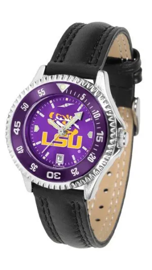 Louisiana State Tigers Ladies Competitor Ano Poly/Leather Band Watch w/ Colored Bezel