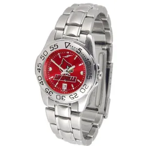Louisville Cardinals Ladies AnoChrome  Steel Band Sports Watch