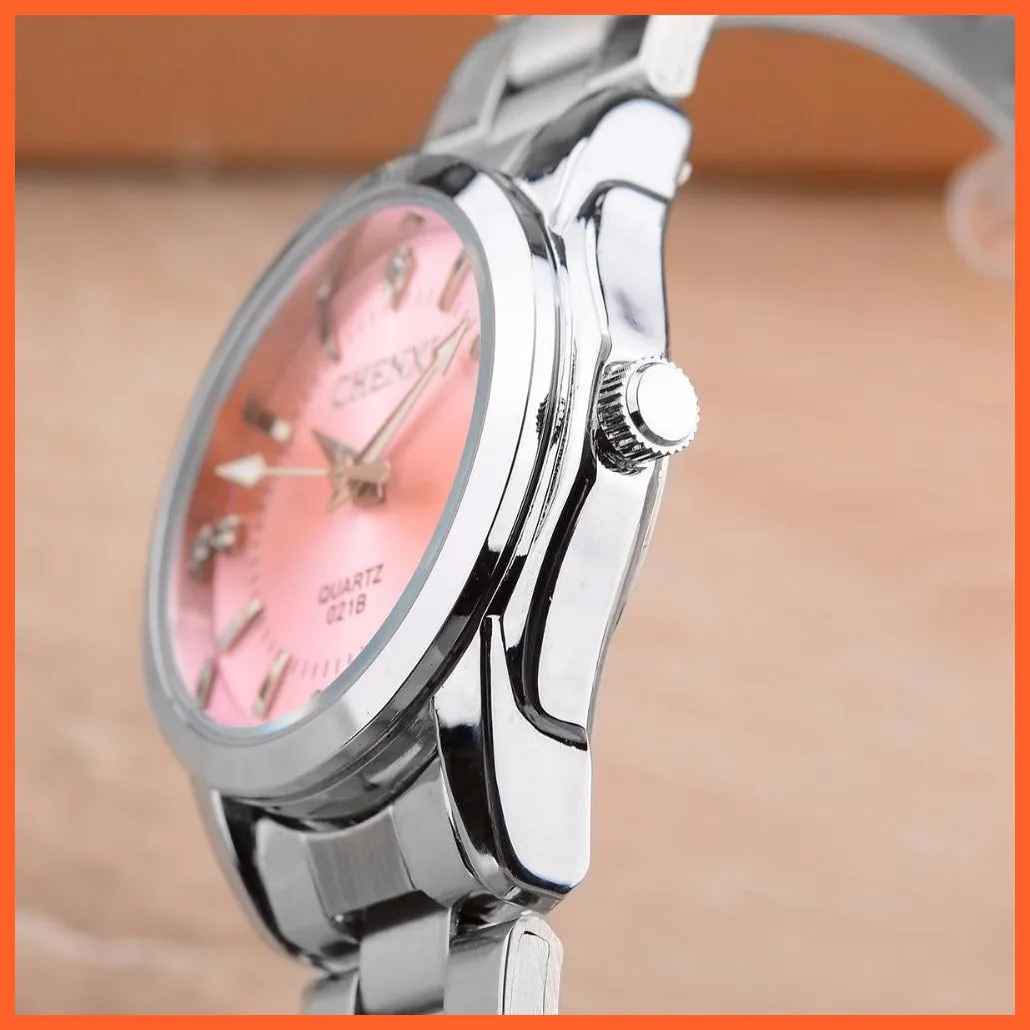 Luxury Brand Fashion Watches  | Women Rhinestone Stainless Steel Quartz Slim Wristwatches
