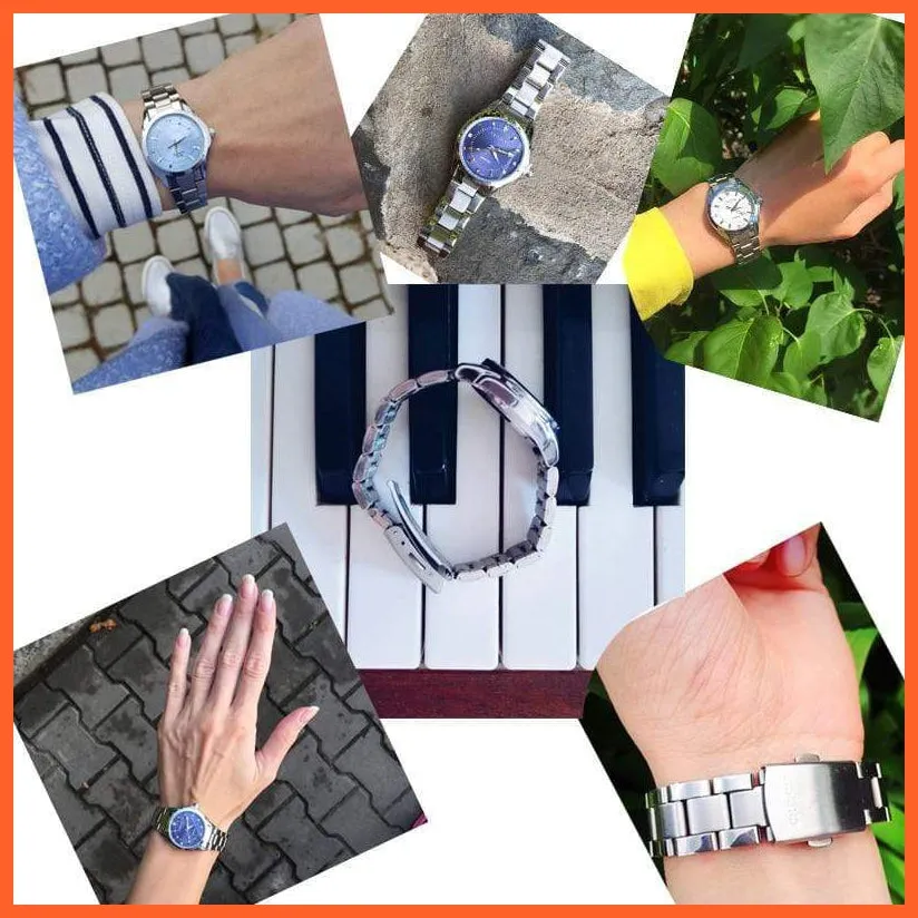 Luxury Brand Fashion Watches  | Women Rhinestone Stainless Steel Quartz Slim Wristwatches