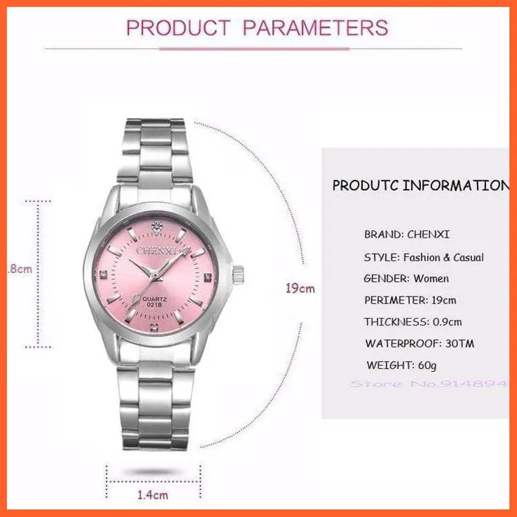 Luxury Brand Fashion Watches  | Women Rhinestone Stainless Steel Quartz Slim Wristwatches