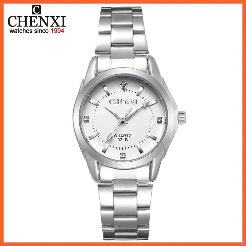 Luxury Brand Fashion Watches  | Women Rhinestone Stainless Steel Quartz Slim Wristwatches