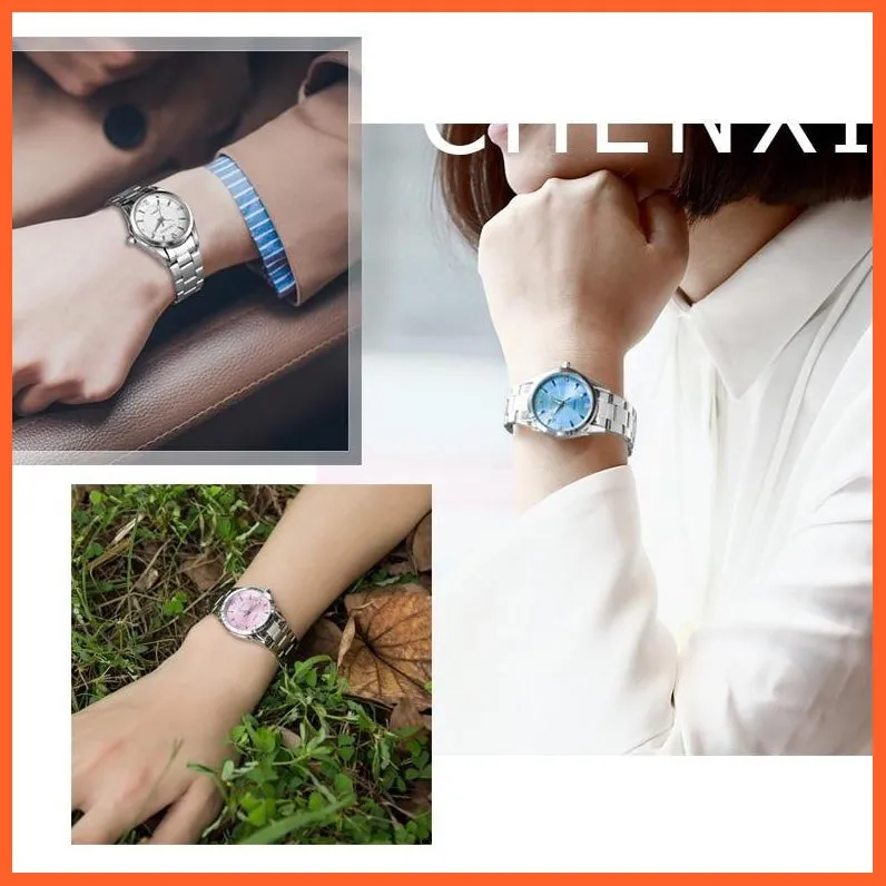 Luxury Brand Fashion Watches  | Women Rhinestone Stainless Steel Quartz Slim Wristwatches