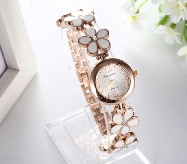 Luxury Crystal Flower Women's  Bracelet Watch
