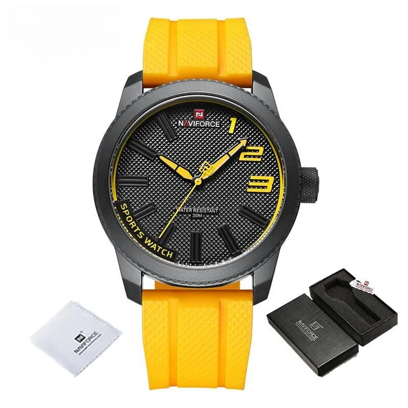 Luxury Mens Wrist Watch NAVIFORCCE Sport Waterproof Silicone Men Watches