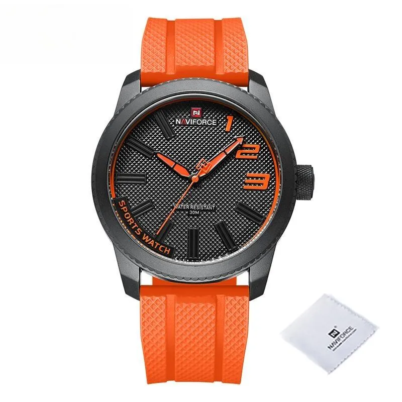 Luxury Mens Wrist Watch NAVIFORCCE Sport Waterproof Silicone Men Watches