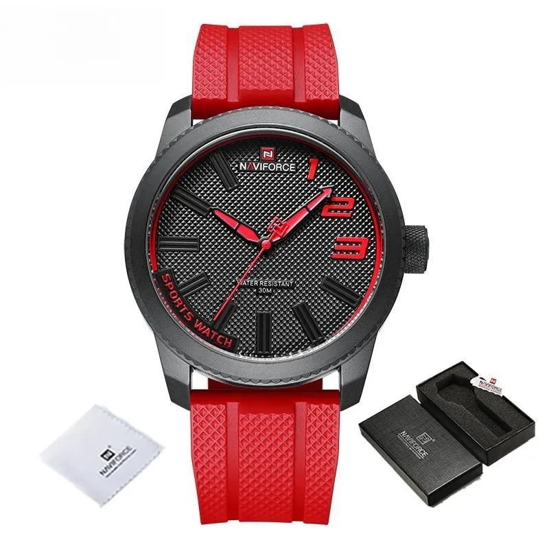 Luxury Mens Wrist Watch NAVIFORCCE Sport Waterproof Silicone Men Watches