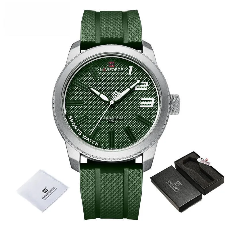 Luxury Mens Wrist Watch NAVIFORCCE Sport Waterproof Silicone Men Watches