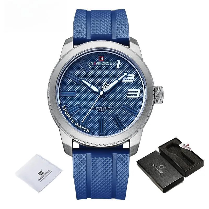 Luxury Mens Wrist Watch NAVIFORCCE Sport Waterproof Silicone Men Watches