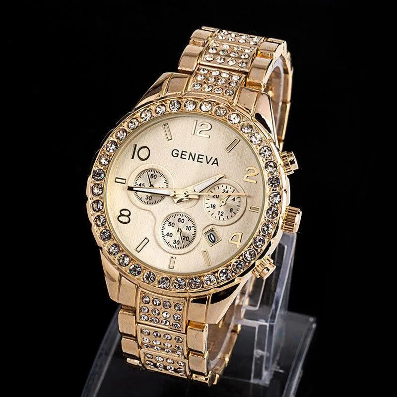 Luxury Women Stainless Steel Watch Ladies Crystal Quartz Analog Bracelet Watches