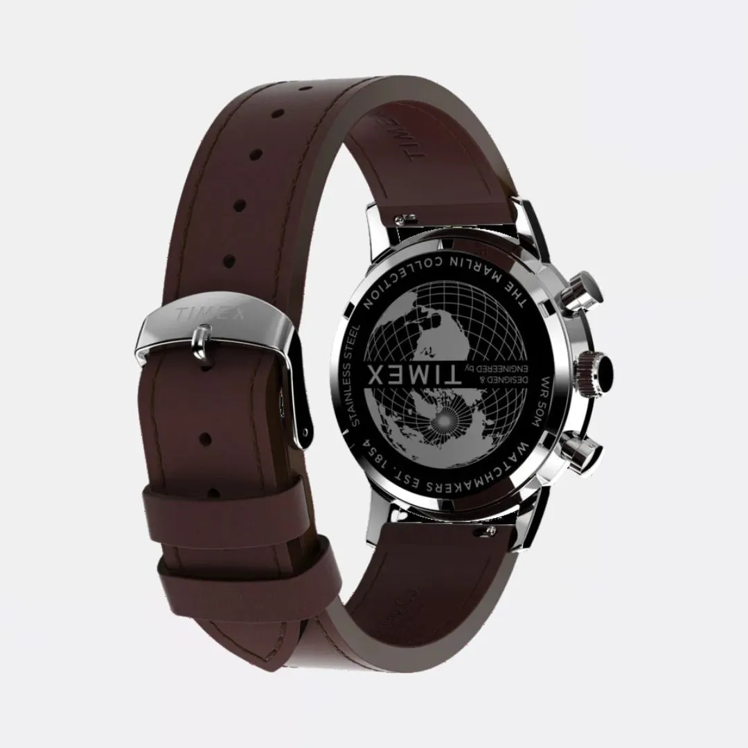 Marlin Chronograph Tachymeter 40mm Leather Strap Watch