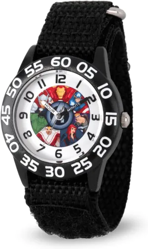 Marvel Kids' Plastic Time Teacher Analog Quartz Nylon Strap Watch