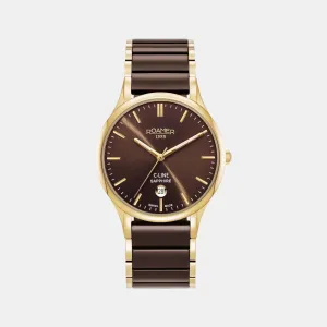 Men Brown Analog Ceramic Watch 658833 48 65 63