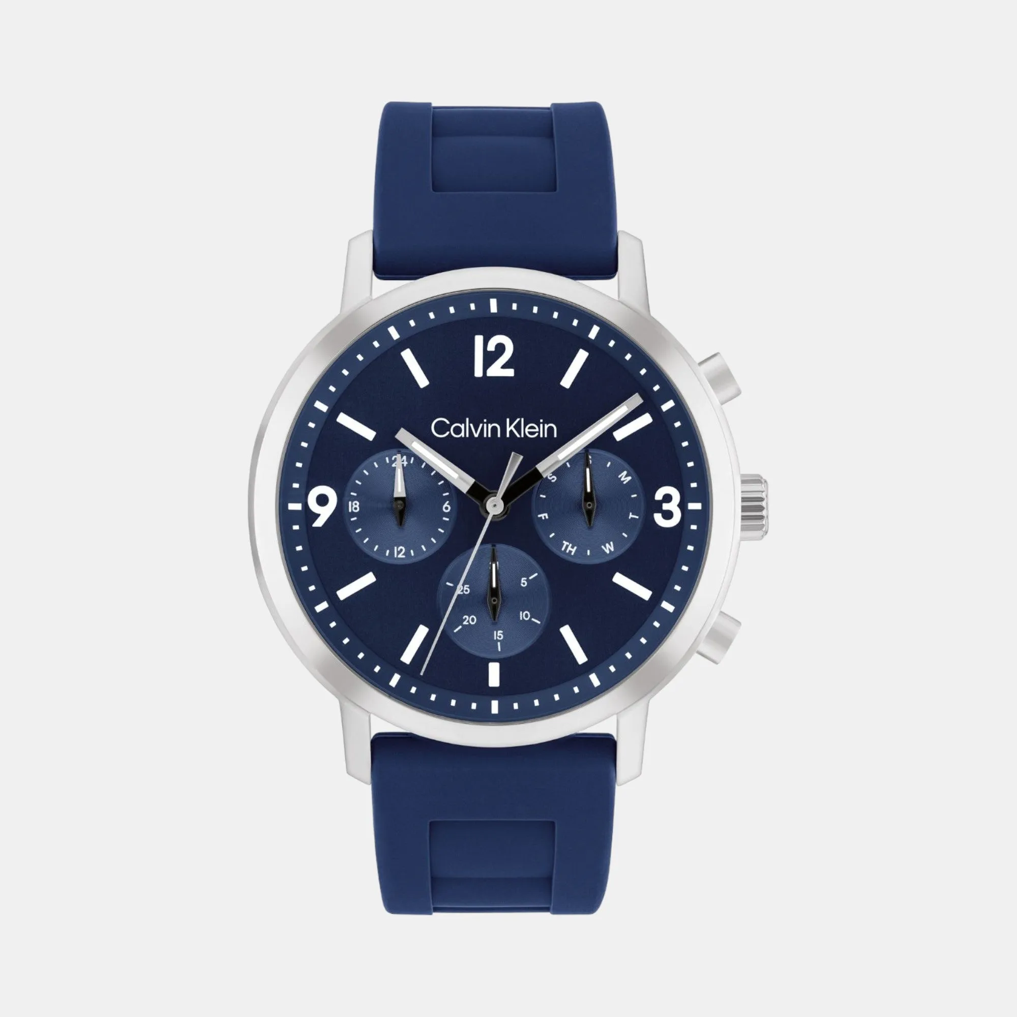 Men Quartz Blue Dial Leather Watch 25200460