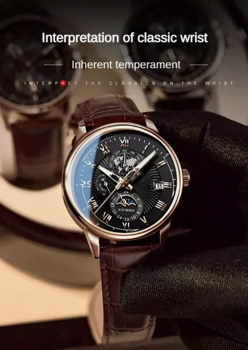 Men Watch Leather Waterproof Luminous Men's Quartz Wristwatch Luxury Man Watches