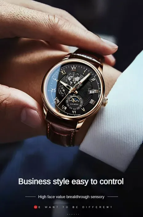 Men Watch Leather Waterproof Luminous Men's Quartz Wristwatch Luxury Man Watches