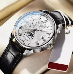 Men Watch Leather Waterproof Luminous Men's Quartz Wristwatch Luxury Man Watches