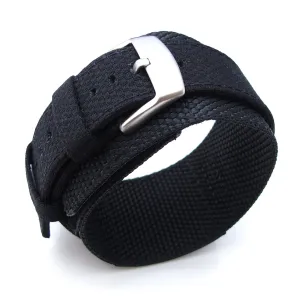 MiLTAT 21mm Double Layer Nylon Black Tactical Velcro Watch Strap