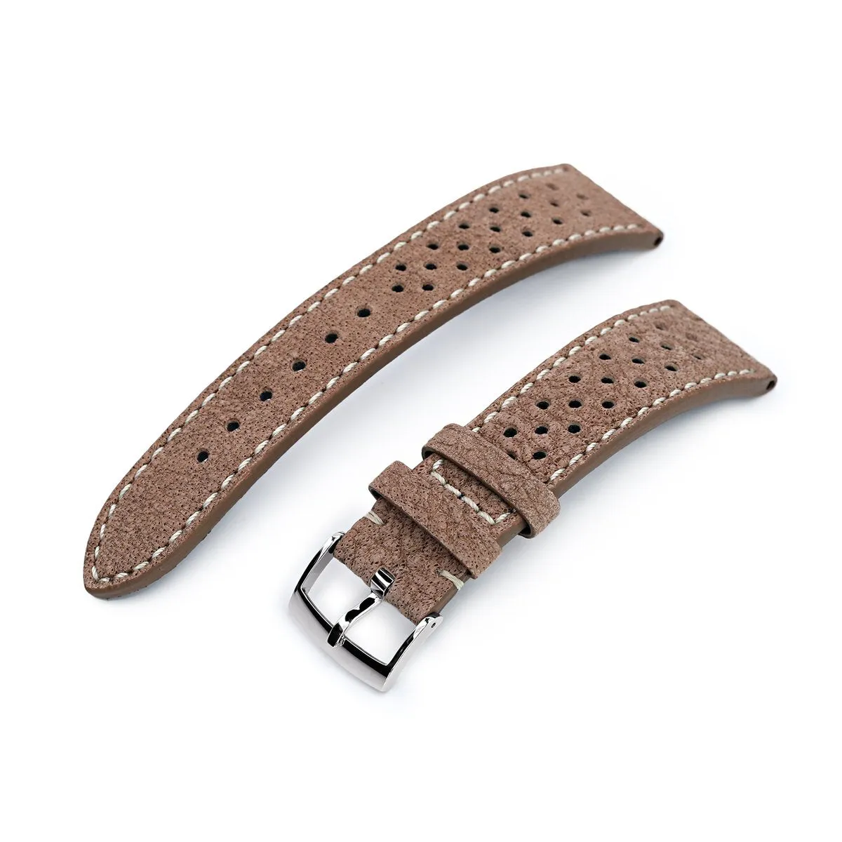 MiLTAT Genuine Calf Brown, Beige Stitching