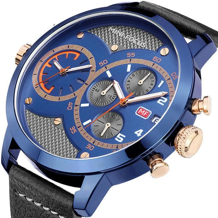 Mini Focus Double movement waterproof men's watch 12/24Hour Display  MF0030G