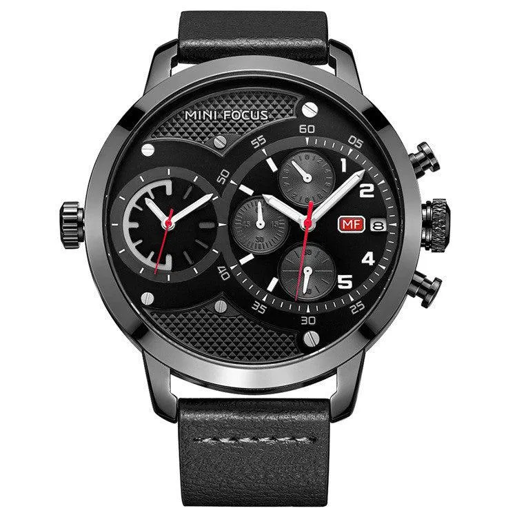 Mini Focus Double movement waterproof men's watch 12/24Hour Display  MF0030G