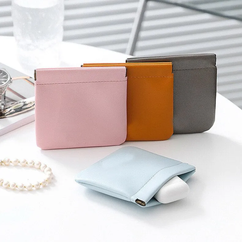 Mini Organizer Bag Women Simple PU Leather
