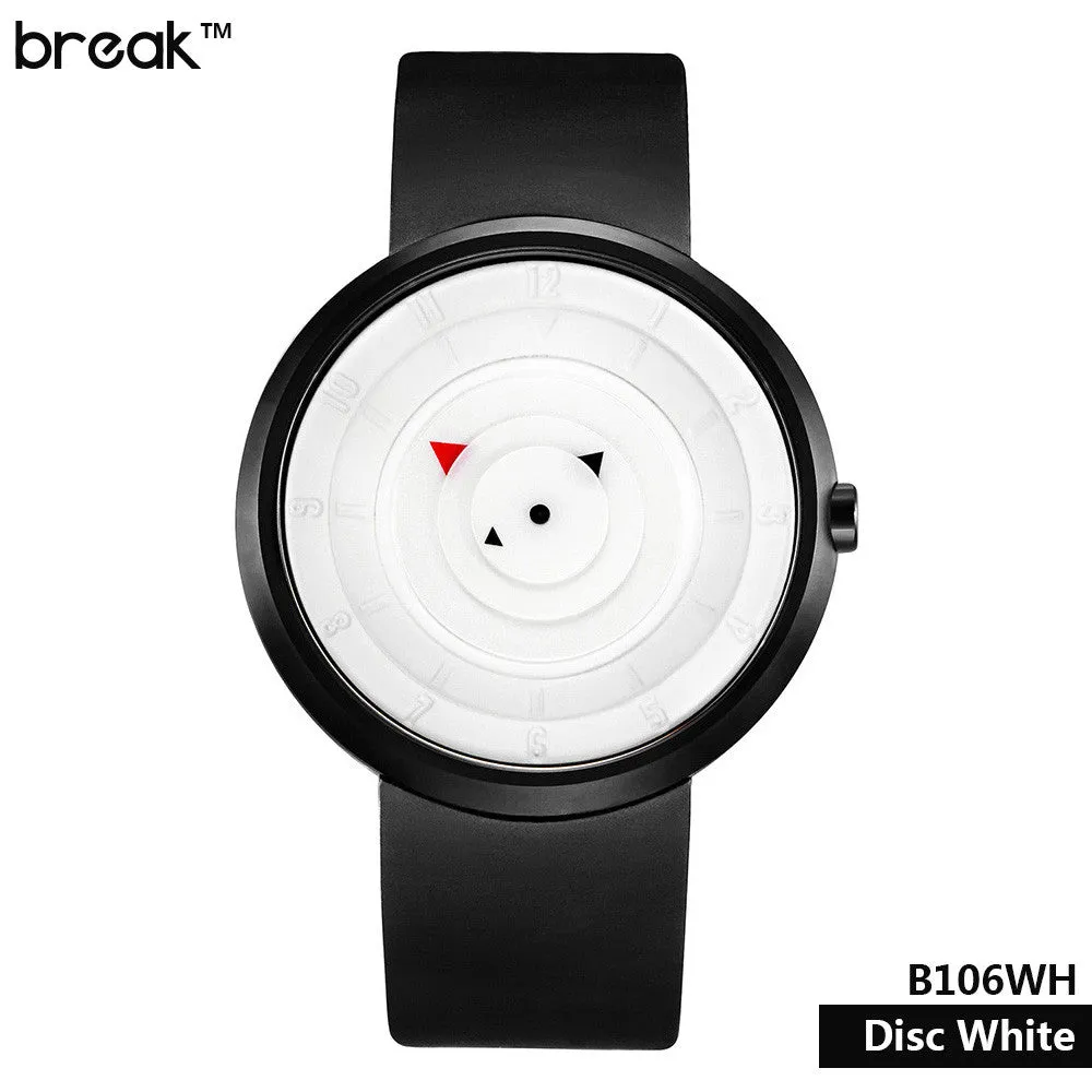 New Men's Super Cool Black Magic Quartz Rubber Strap Simple Fashion Unisex Man & Women Special Personality Wrist Watches