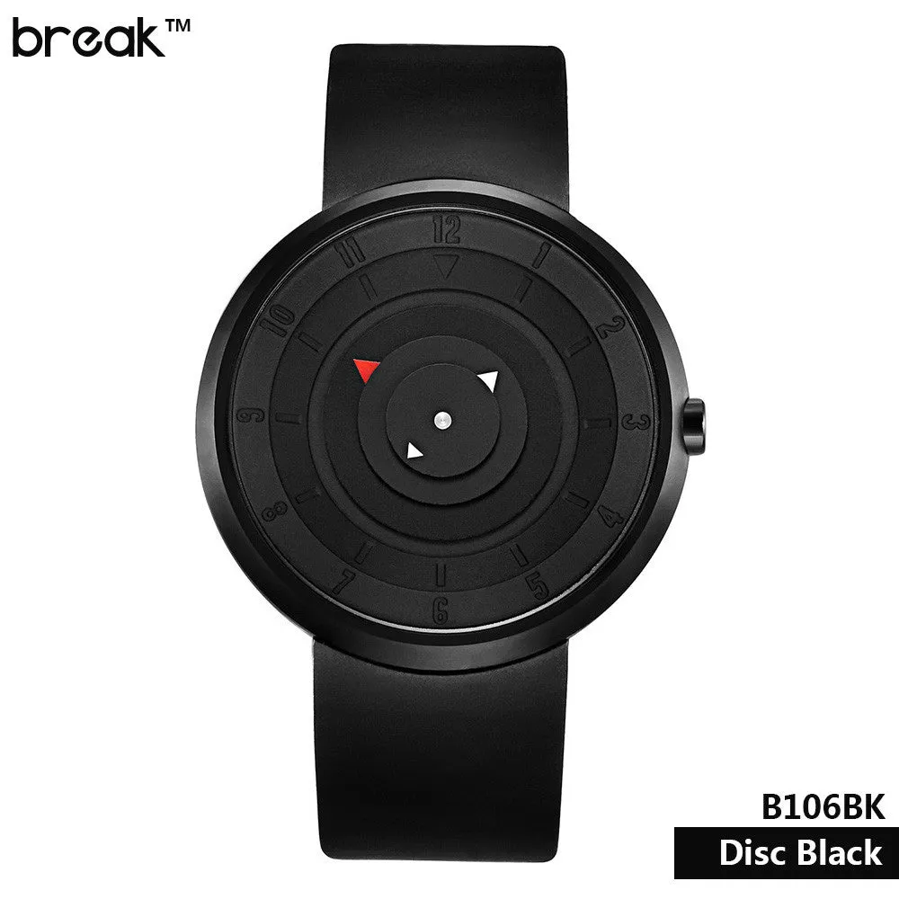 New Men's Super Cool Black Magic Quartz Rubber Strap Simple Fashion Unisex Man & Women Special Personality Wrist Watches