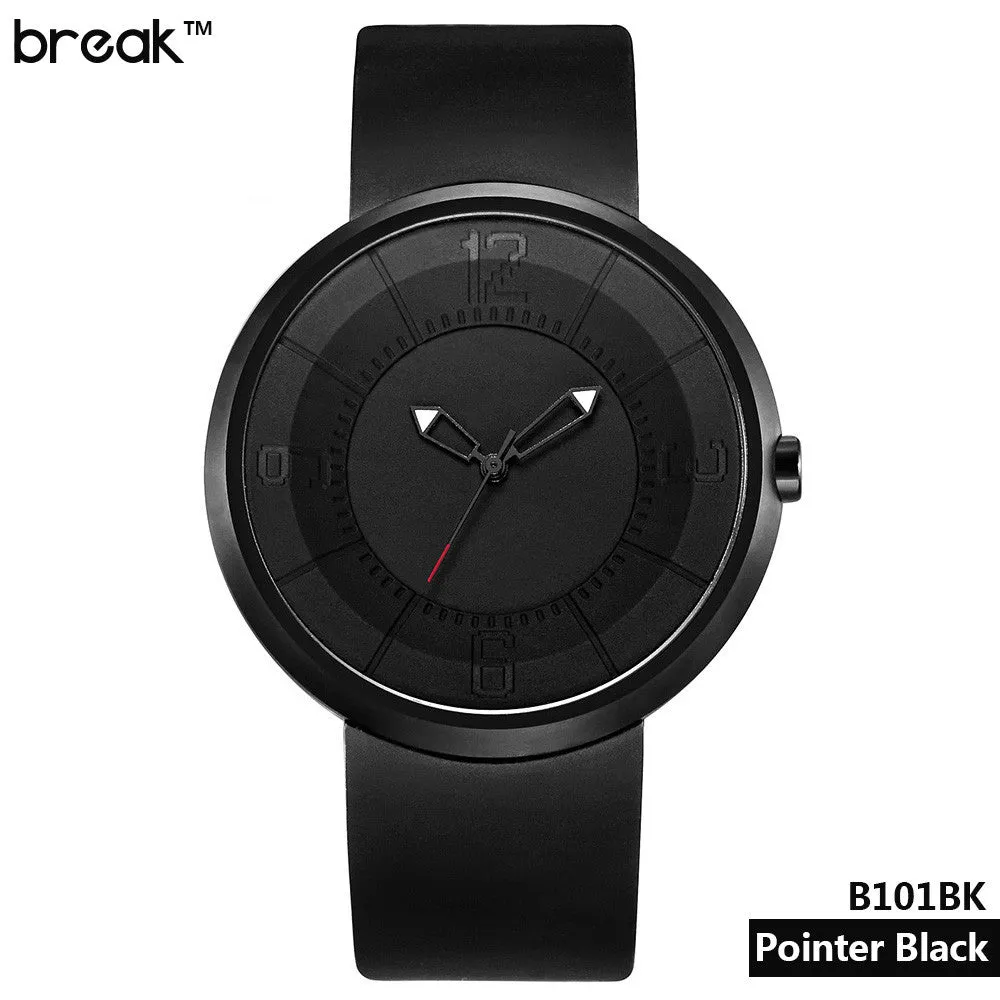 New Men's Super Cool Black Magic Quartz Rubber Strap Simple Fashion Unisex Man & Women Special Personality Wrist Watches