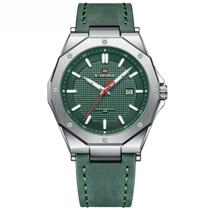 New Quartz Watch for Men Leather Strap Luxury Waterproof Sports Wristwatch