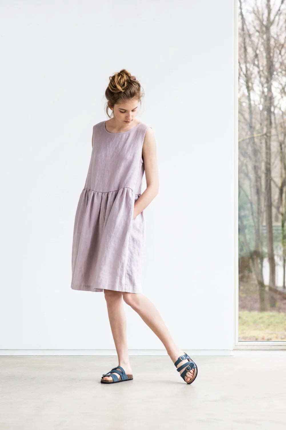 Nicole Simple Linen Dress