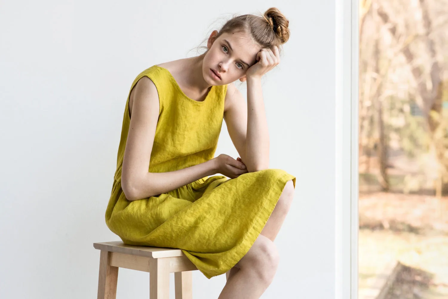 Nicole Simple Linen Dress