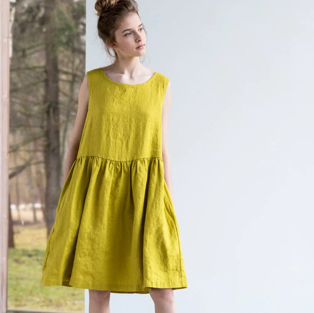 Nicole Simple Linen Dress