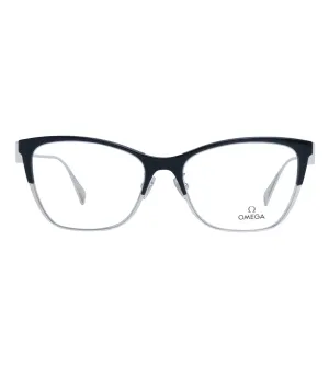 Omega Women's Shiny Black Square Optical Frame