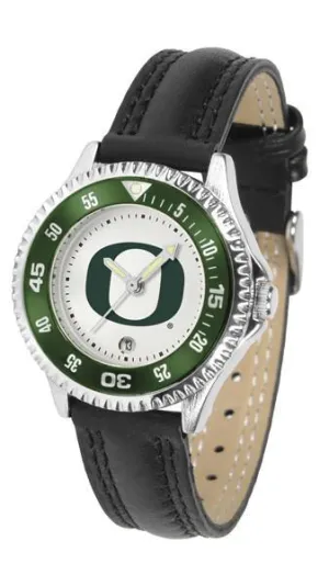 Oregon Ducks Ladies Competitor Ano Poly/Leather Band Watch w/ Colored Bezel