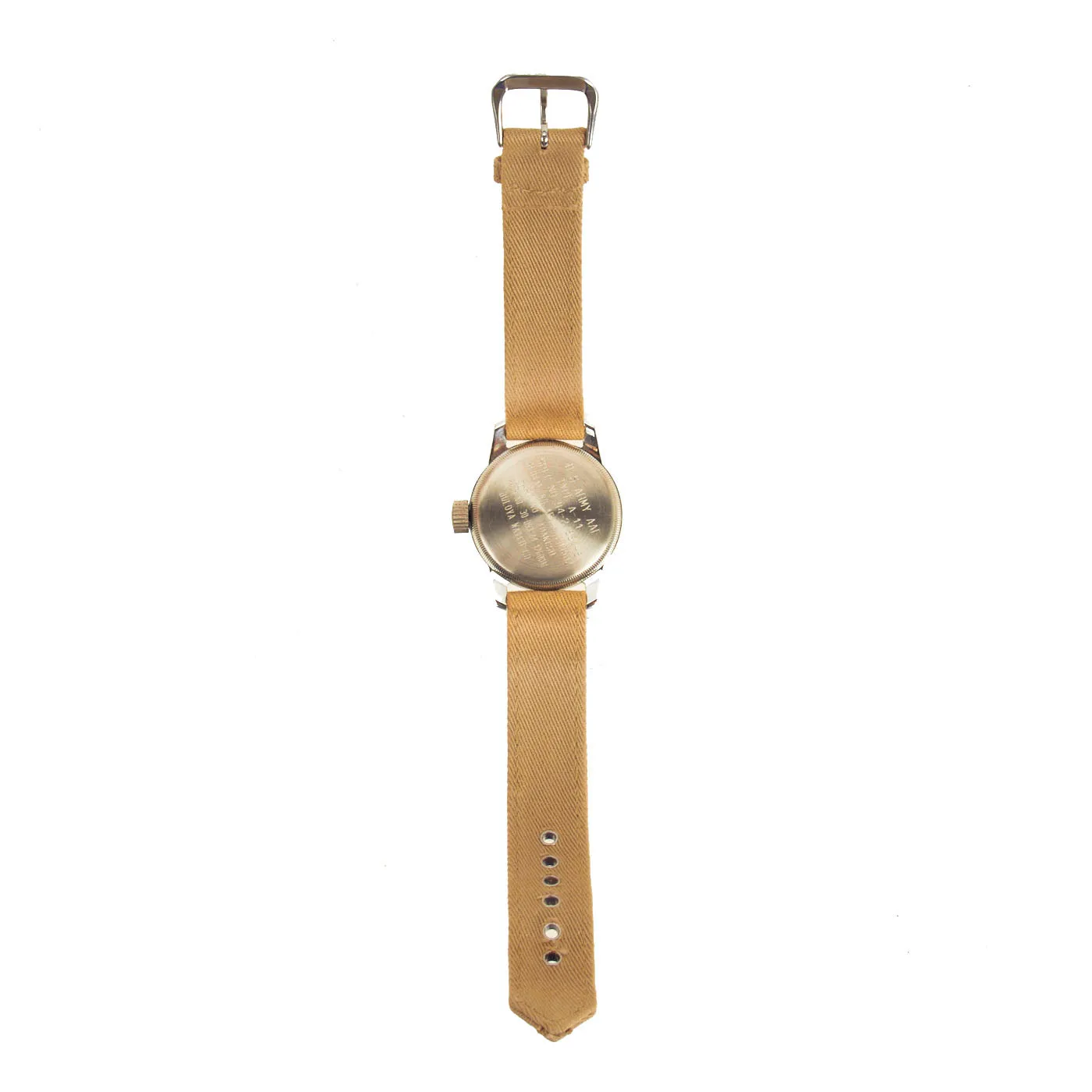 Original U.S. WWII 1944 Type A-11 USAAF Wrist Watch by Bulova with Rare Silver Case - Fully Functional