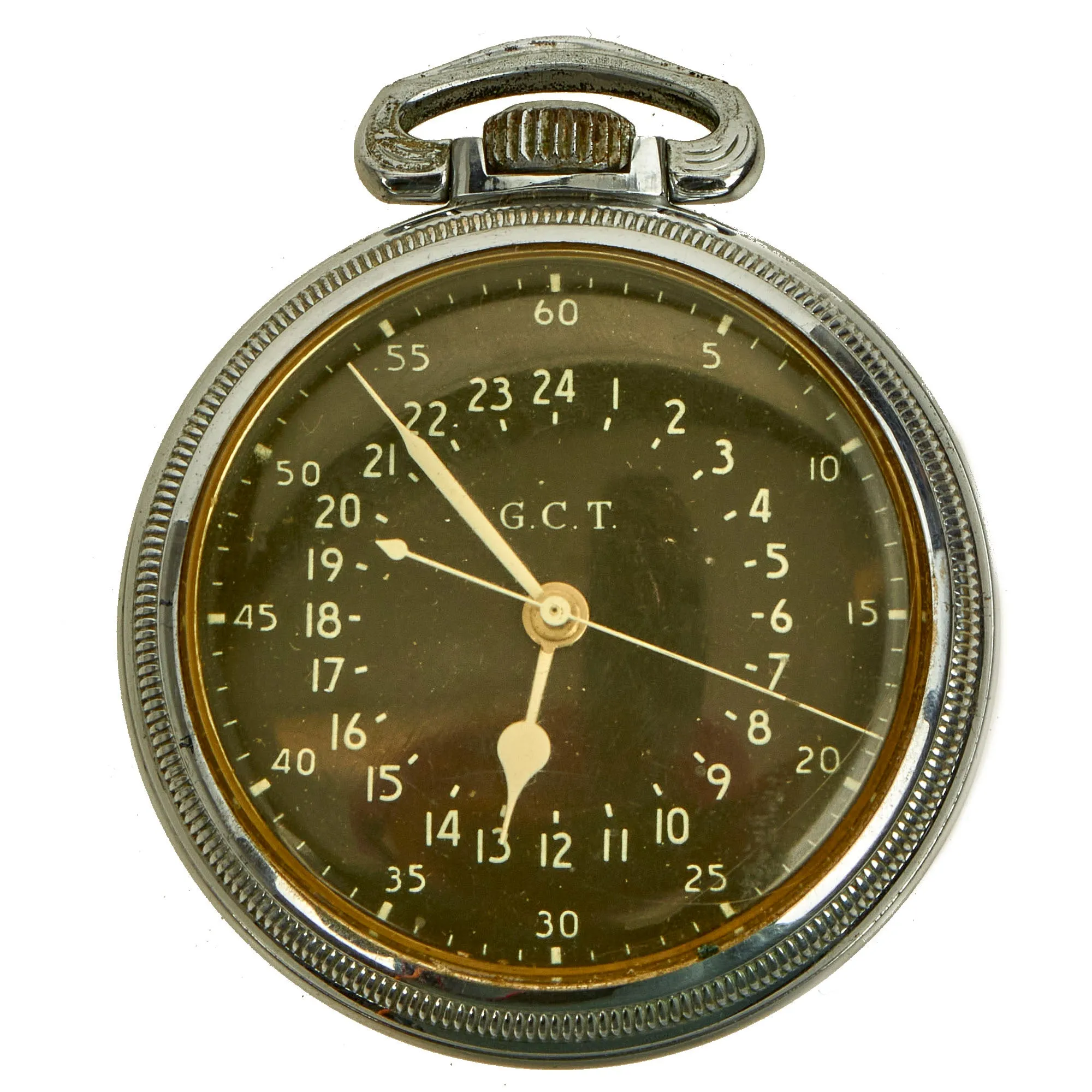 Original Vietnam War U.S. Air Force Hamilton AN5740 G.C.T. 24 Hour Navigator Pocket Watch