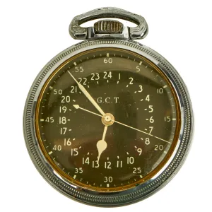 Original Vietnam War U.S. Air Force Hamilton AN5740 G.C.T. 24 Hour Navigator Pocket Watch