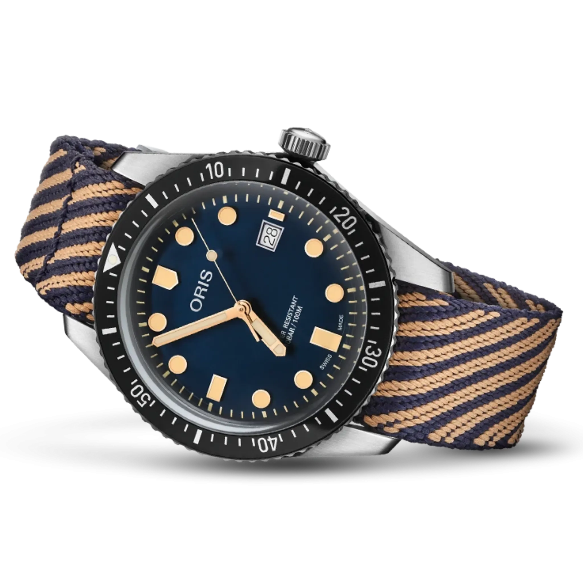 ORIS TEXTILE RECYCLED STRAP BLUE/TAN DIVER SIXTYFIVE