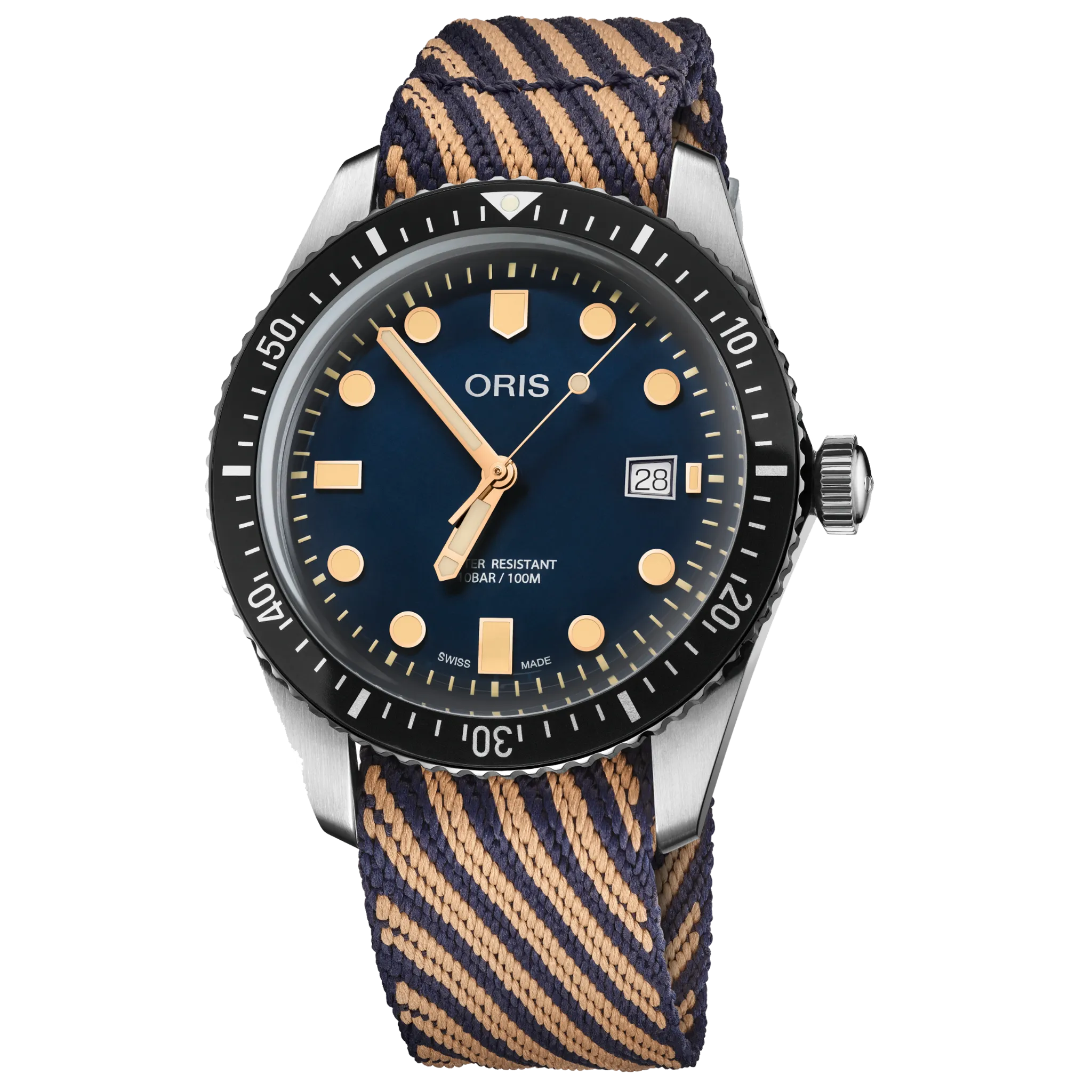 ORIS TEXTILE RECYCLED STRAP BLUE/TAN DIVER SIXTYFIVE