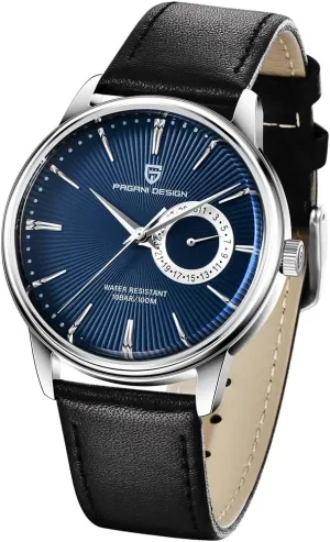 PAGANI DESIGN Mens Watches Casual Leather Quartz Wrist Watch for Men Waterproof Business Dress Unique Watches Japanese Movement