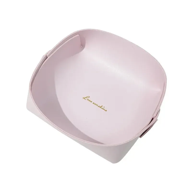PVC Leather Watch Key Storage Tray, Porch Entrance Living Room Coffee Table Small Debris Storage Box Desktop Basket Small Tray