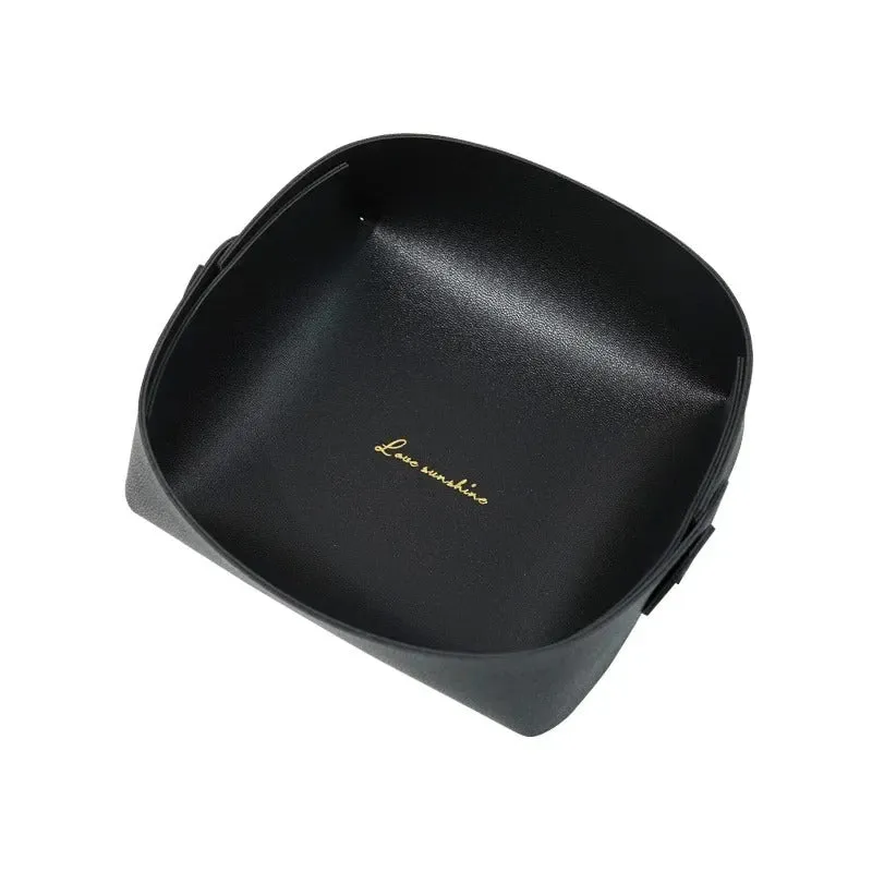 PVC Leather Watch Key Storage Tray, Porch Entrance Living Room Coffee Table Small Debris Storage Box Desktop Basket Small Tray
