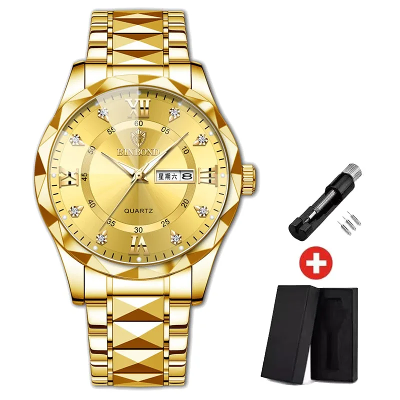 Quartz Men's Watch  Waterproof Stainless Steel
