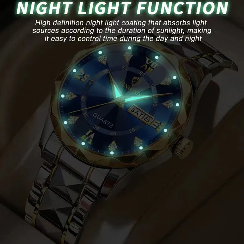 Quartz Men's Watch  Waterproof Stainless Steel