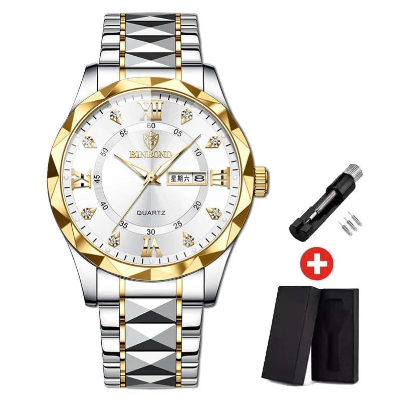 Quartz Men's Watch  Waterproof Stainless Steel