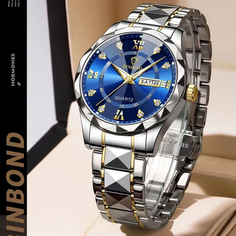 Quartz Men's Watch  Waterproof Stainless Steel